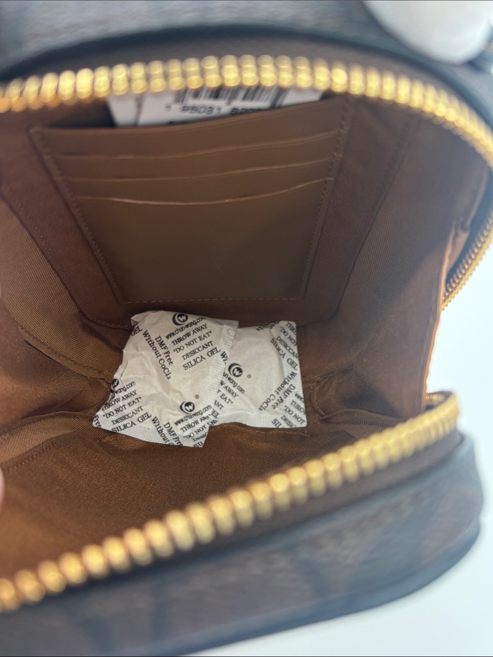 Coach Eva Signature Coated Canvas Phone Crossbody - Khaki and Brown - Picture 8 of 15